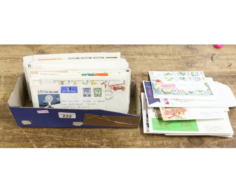 A box of first day covers to include historic buildings, the fire service and the British army.