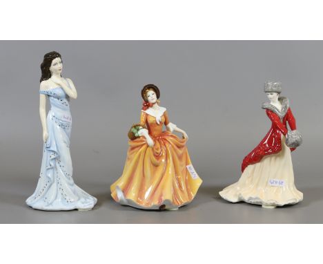 Three ceramic figures, Royal Doulton Hayley HN 5010, Royal Worcester Lara limited edition and Compton and Woodhouse Autumn al