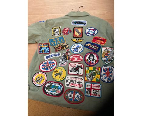 Speedway : Jacket full of sew on patches - 1970s/80s - nice item