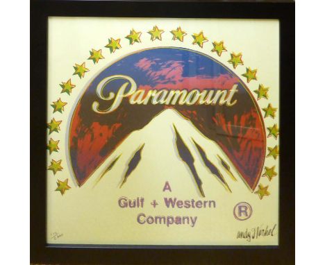 ANDY WARHOL 'Paramount', 1986, lithograph, numbered 222/2400, CMOA stamp on reverse, 60cm x 60cm, framed and glazed. 