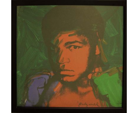 ANDY WARHOL 'Muhammad Ali', from Athletes Series', 1977, lithograph, numbered 313/2400, CMOA stamp on reverse, 60cm x 60cm, f