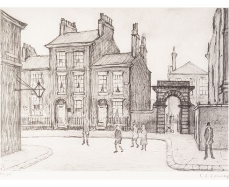 •L.S. LOWRY (1887 - 1976) ARTIST SIGNED LIMITED EDITION PRINT OF A PENCIL DRAWING 'County Court, Salford' An edition of 75 Si