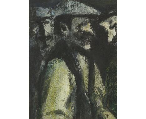 •JOHN THOMPSON (1924 - 2011) MIXED MEDIA 'Sketch from Group Series (2000)' Signed with monogram, inscribed, titled and signed
