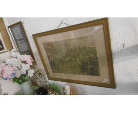 A LARGE FRAMED PRINT RELIEF OF LADY SMITH A/F