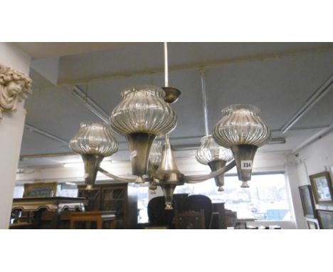A FIVE BRANCH LIGHT FITTING