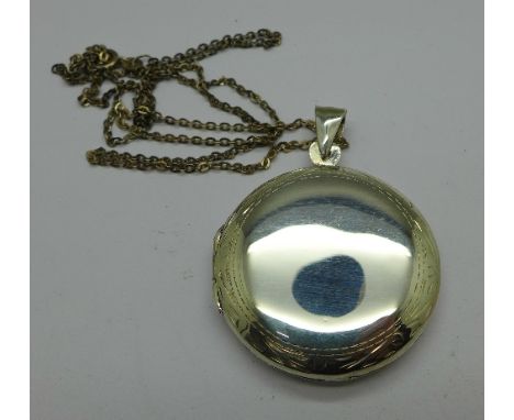 A silver locket and chain