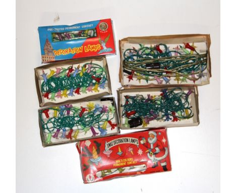 Six boxed sets of vintage Christmas lights, (for non electrical use only).