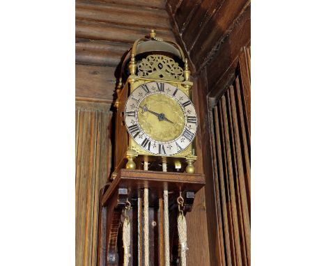 A DORSET BRASS LANTERN CLOCK inscribed "Nicholas Hancock, Shaston, Dorset", the dial with a projecting chapter ring, a single