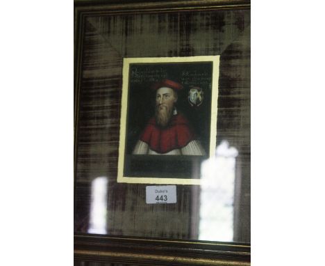 W. MADDOCKS A portrait of Cardinal Powell, extensively inscribed on the reverse "Cardinal Powell, Vicar of Puddletown", colou