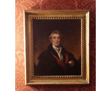 HORATIO GIBBS, after Sir Thomas Lawrence A portrait of the Duke of Wellington, inscribed on the reverse, oil on canvas, 13" x
