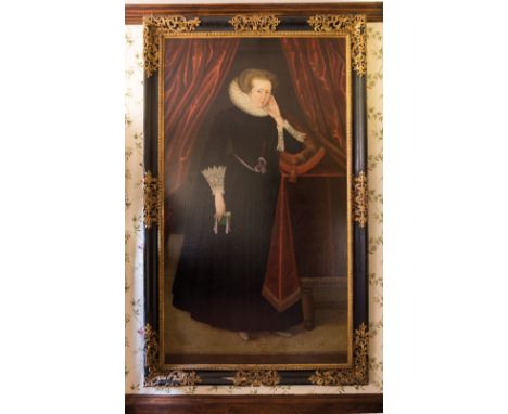 ASCRIBED TO ROBERT PEAKE A portrait traditionally identified as Catherine, wife of Sir Anthony Poulett, and the daughter of H