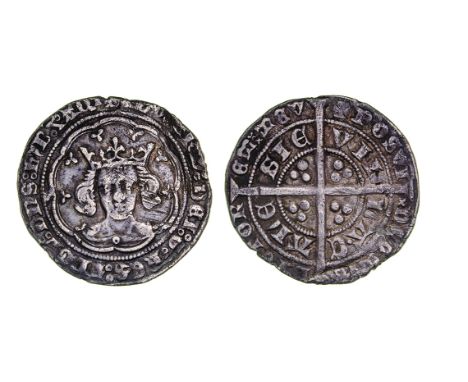 Edward III, Treaty Period, Groat, 4.40g, Series X, Calais, type g, m.m. cross potent, obv., annulet on breast, rev., var. wit