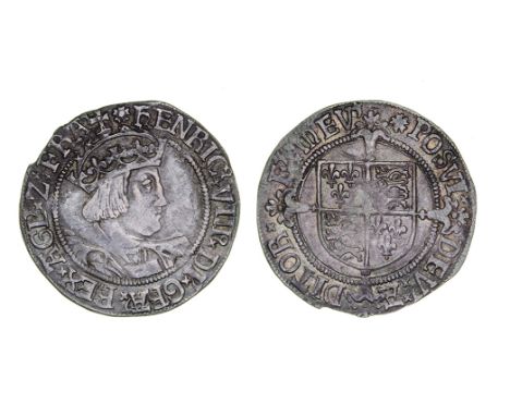 Henry VIII, Second Coinage (1526-44), Groat, 2.47g, London, m.m. rose, first young bust of Henry VIII right (Laker A), mostly