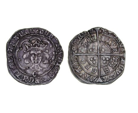 Henry VI Restored, Groat, 3.02g, York, m.m. lis on both sides, obv., e on breast, small trefoils on cusps including over crow