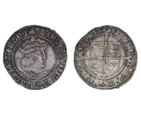 Henry VIII, Second Coinage, Groat, 2.73g, London, a mule with m.m. arrow on obverse, lis on reverse, third bust right (Laker 