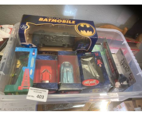 Diecast : Nice box of themed models all boxed inc Thunderbirds/Batman/Dad's Army etc