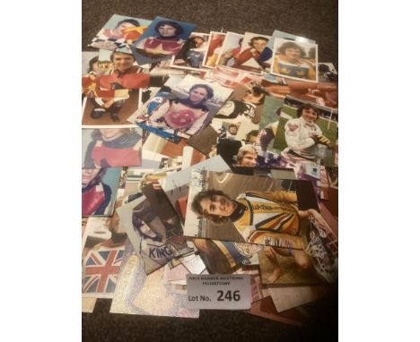 Speedway : Super collection of 1970s/80s colour photos Polaroid/normal 4x3/5x3 mostly portrait nearly all signed - big lot (1