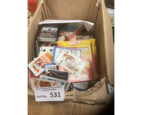 Collectables : Large box of playing cards massive heavy box - Top Trumps etc