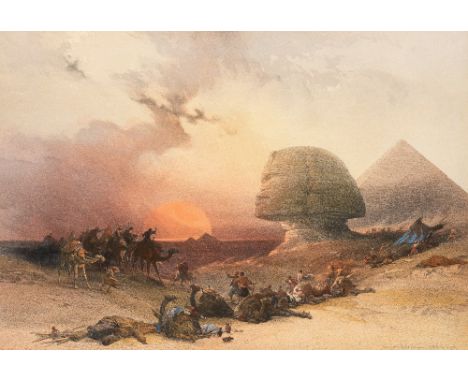 AFTER DAVID ROBERTS R.A. (1796-1864) APPROACH OF THE SIMOON - DESERT OF GIZEH signed l.l. DAVID ROBERTS RA, L. HAGHE LITH., t
