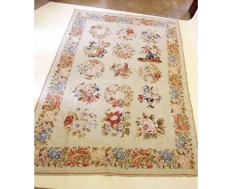 A large floral tapestry hanging - 250 x 73cm