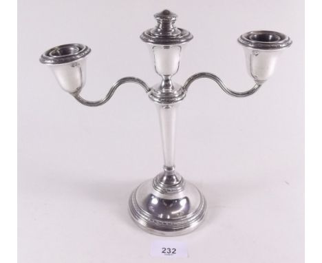 A silver candelabra with three sconces - Birmingham 1963