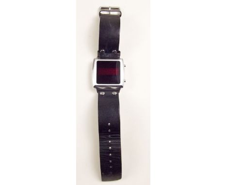 A Ted Baker retro style gentlemans wrist watch with red LED digital display