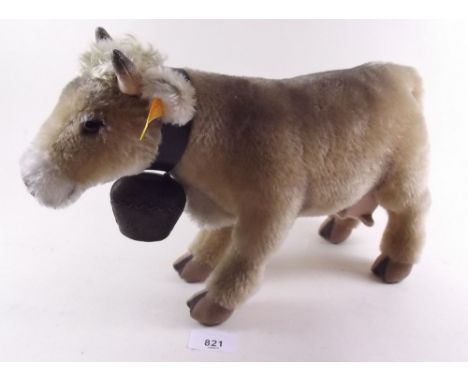 A Steiff cow with bell 35cm long