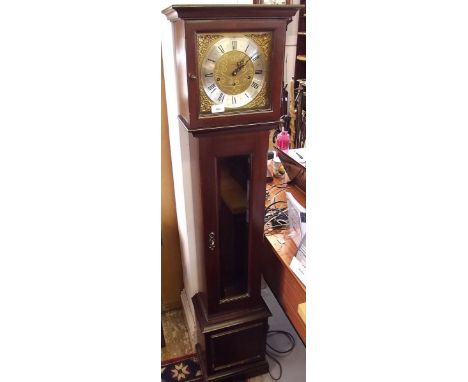 A Metamec reproduction small longcase clock with chiming eight day movement 