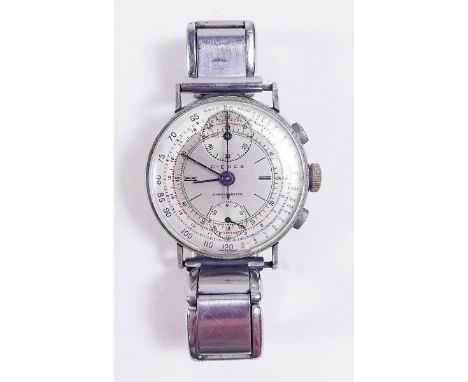 A Pierce chronograph gentleman's wrist watch in stainless steel case No 59301
