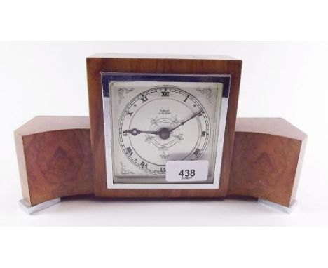 An Elliott 1930's walnut Art Deco mantel clock 
