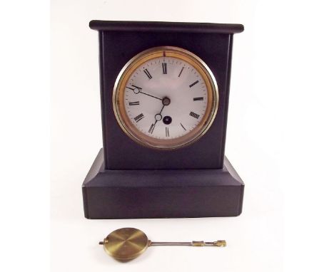A Victorian slate mantel clock