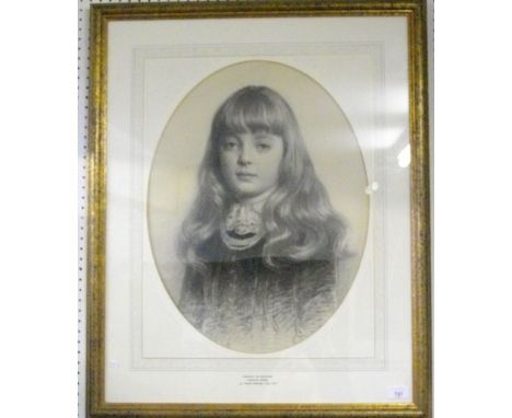 Frank Brooks (1854-1937)  - oval charcoal portrait of 'Josephine Frances Snook' - 53 x 40cm 