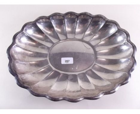 A Christian Dior silver plated oval fluted serving dish 38cm x 28cm