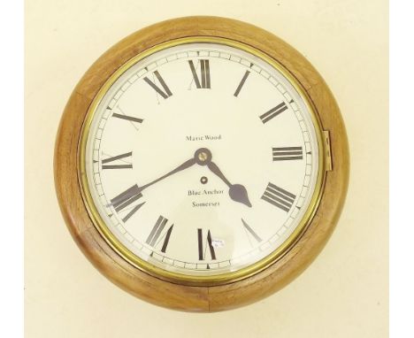A 19th century mahogany cased dial wall clock -restored