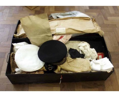 Naval Officers Uniform in tin trunk Condition report: see terms and conditions.