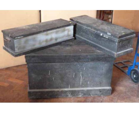 Pine Joiners Tool Chest and 2 smaller chests Condition report: see terms and conditions.