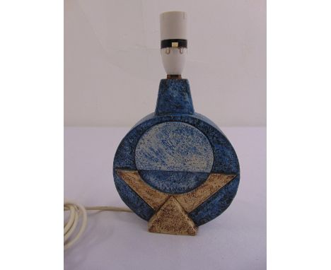 A Troika pottery wheel lamp base by David Bridge, circa 1960s