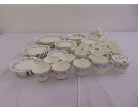 Wedgwood Angela dinner and teaset to include plates, bowls, teapot, cups and saucers, six place setting  (68)