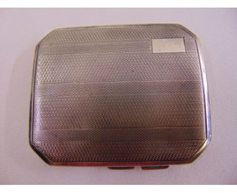 Silver engine turned cigarette case