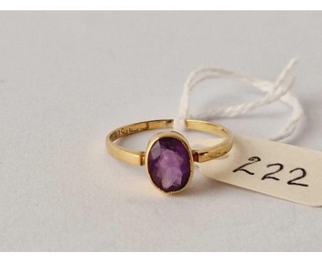 A amethyst ring 18ct gold size P 1.9 gms