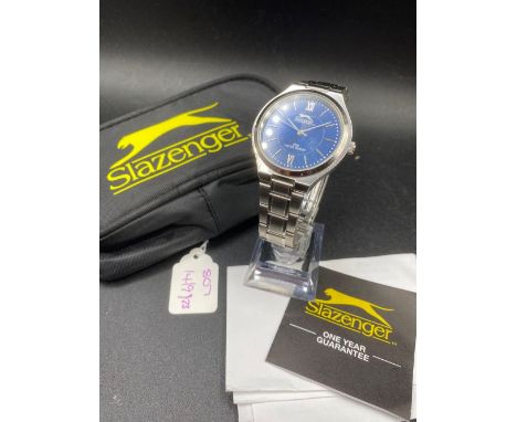 A gents SLAZENGER wrist watch with seconds sweep as new box and papers 
