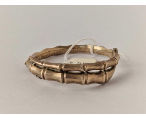 A RARE unusual silver bamboo style bangle 1963