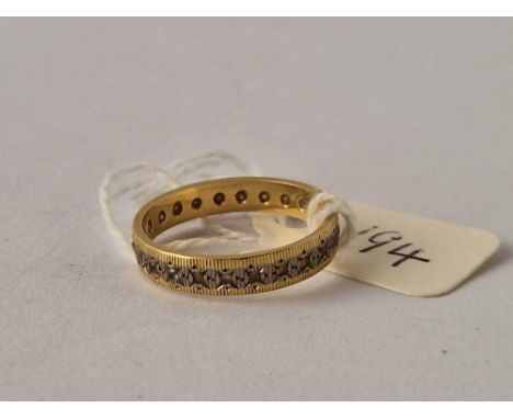 A diamond eternity ring 18ct gold size M 2.5 gms