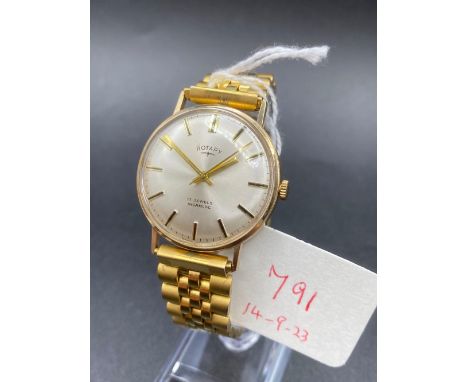A good gents ROTARY wrist watch 9ct with seconds sweep W/O 