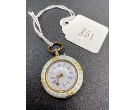 An enamel fob watch as found