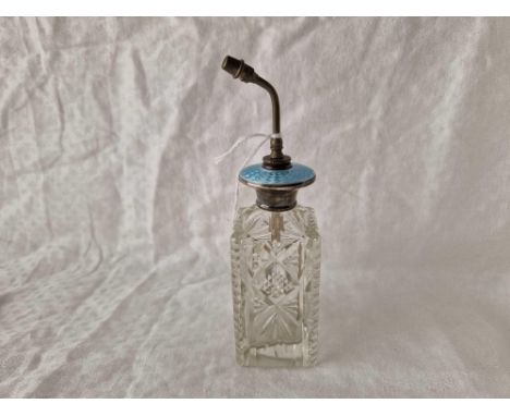 An enamel decorated sterling mounted atomiser