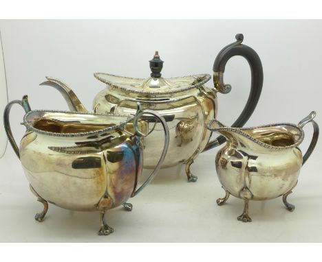A three piece Academy plate tea service