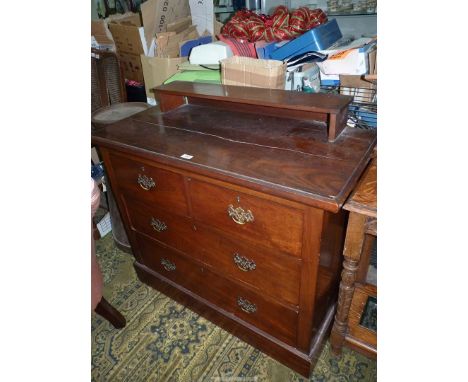 A Satinwood/Mahogany Chest of two long and two short Drawers having an upstand shelf over, 40 1/4'' x 18 1/4'' x 37 1/2'' hig