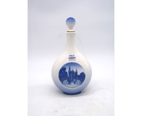 A Royal Copenhagen decanter with scene of Rosenborg Castle.