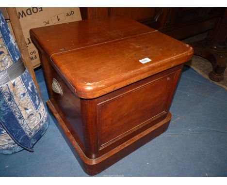 A Mahogany box Commode, unfurnished, 19'' wide x 19 1/2'' deep x 17 3/4'' high approx.